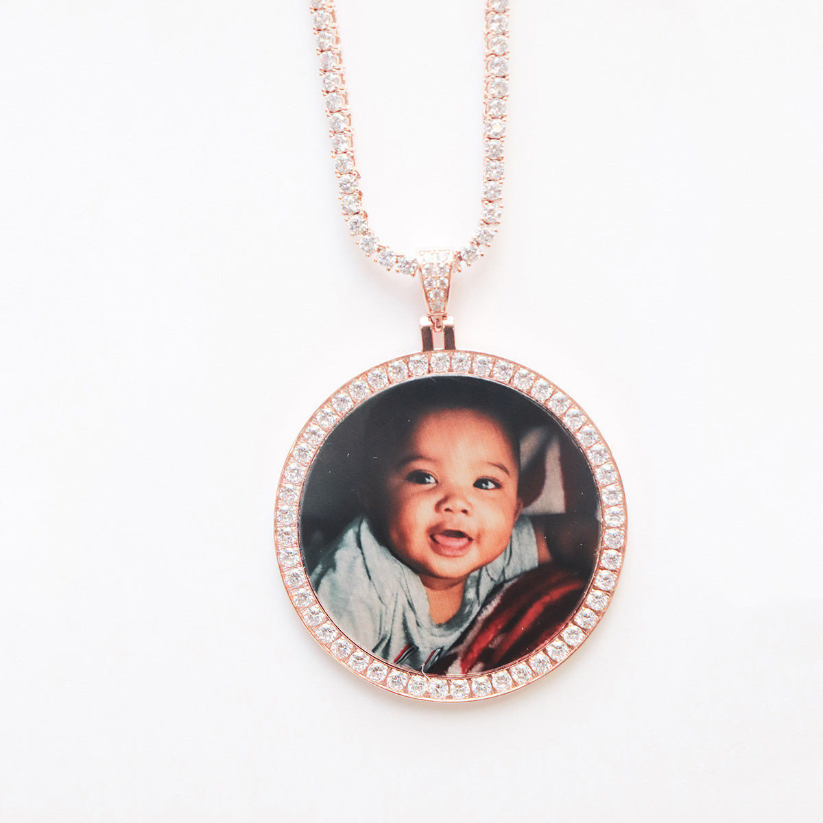 Rose Gold Large Halo with Diamonds