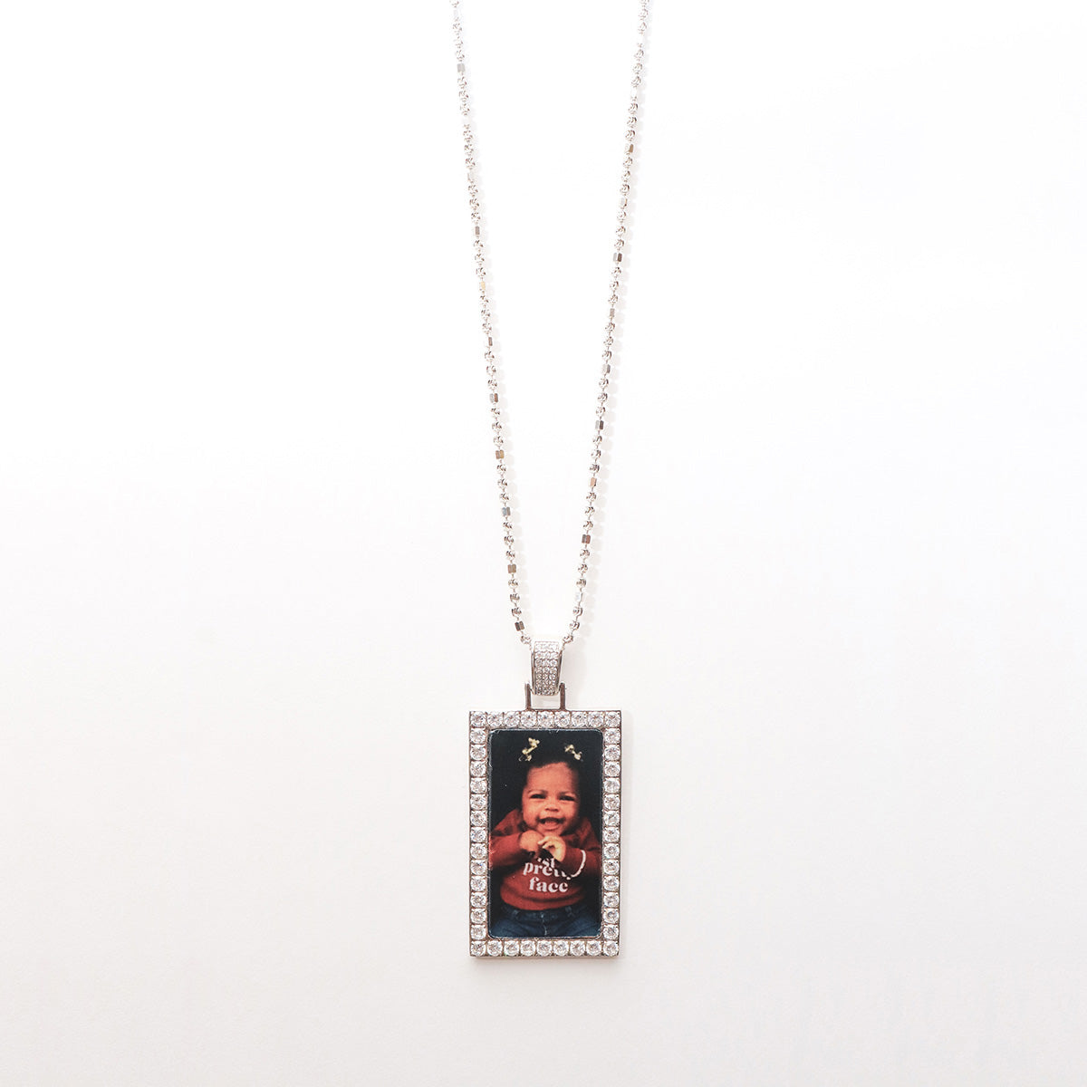 Silver Dawg Tag with Diamonds