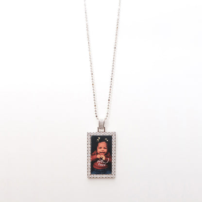 Silver Dawg Tag with Diamonds