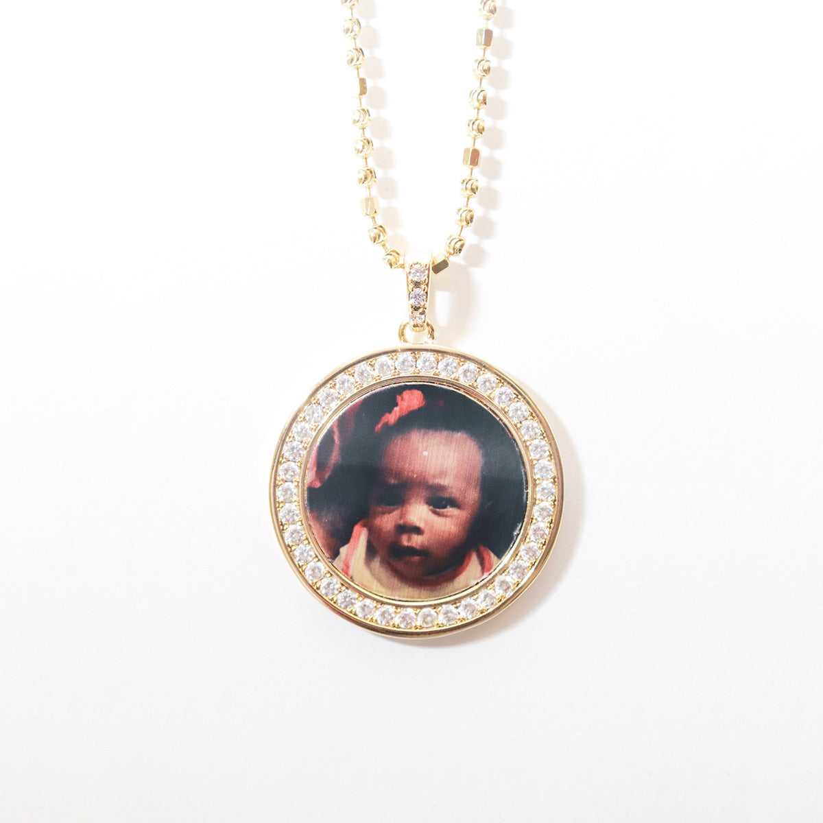 Gold Small Halo With Diamonds