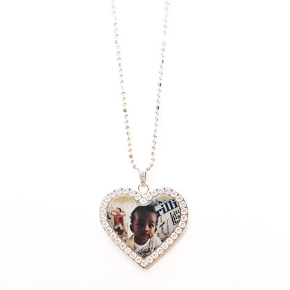 Silver Heart With Diamonds