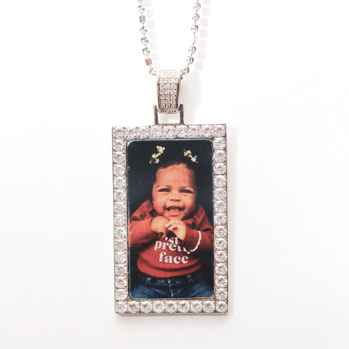 Silver Dawg Tag with Diamonds