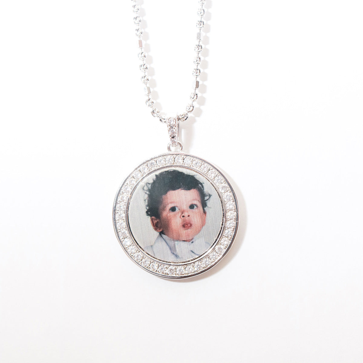 Silver Small Halo with Diamonds