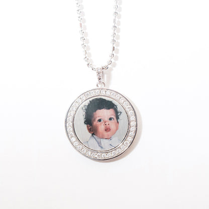 Silver Small Halo with Diamonds