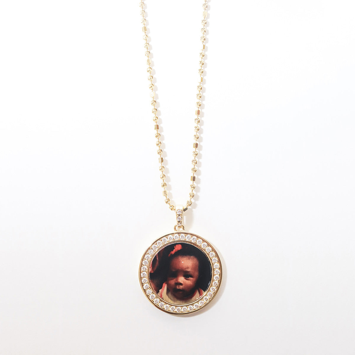 Gold Small Halo With Diamonds