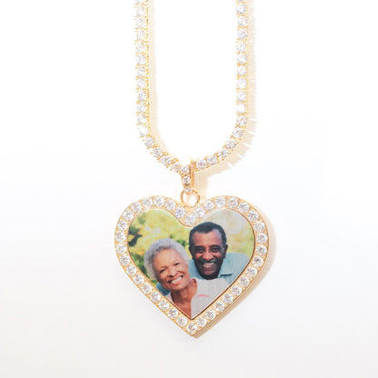 Gold Heart With Diamonds