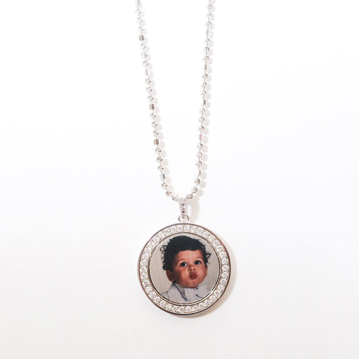 Silver Small Halo with Diamonds