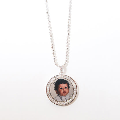 Silver Small Halo with Diamonds