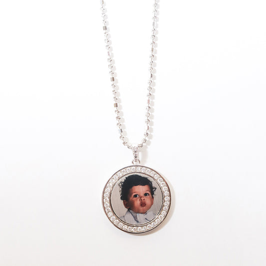Silver Small Halo with Diamonds