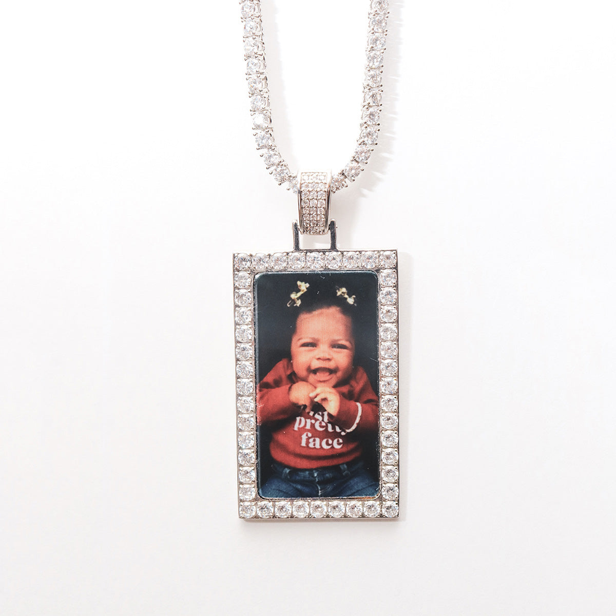 Silver Dawg Tag with Diamonds