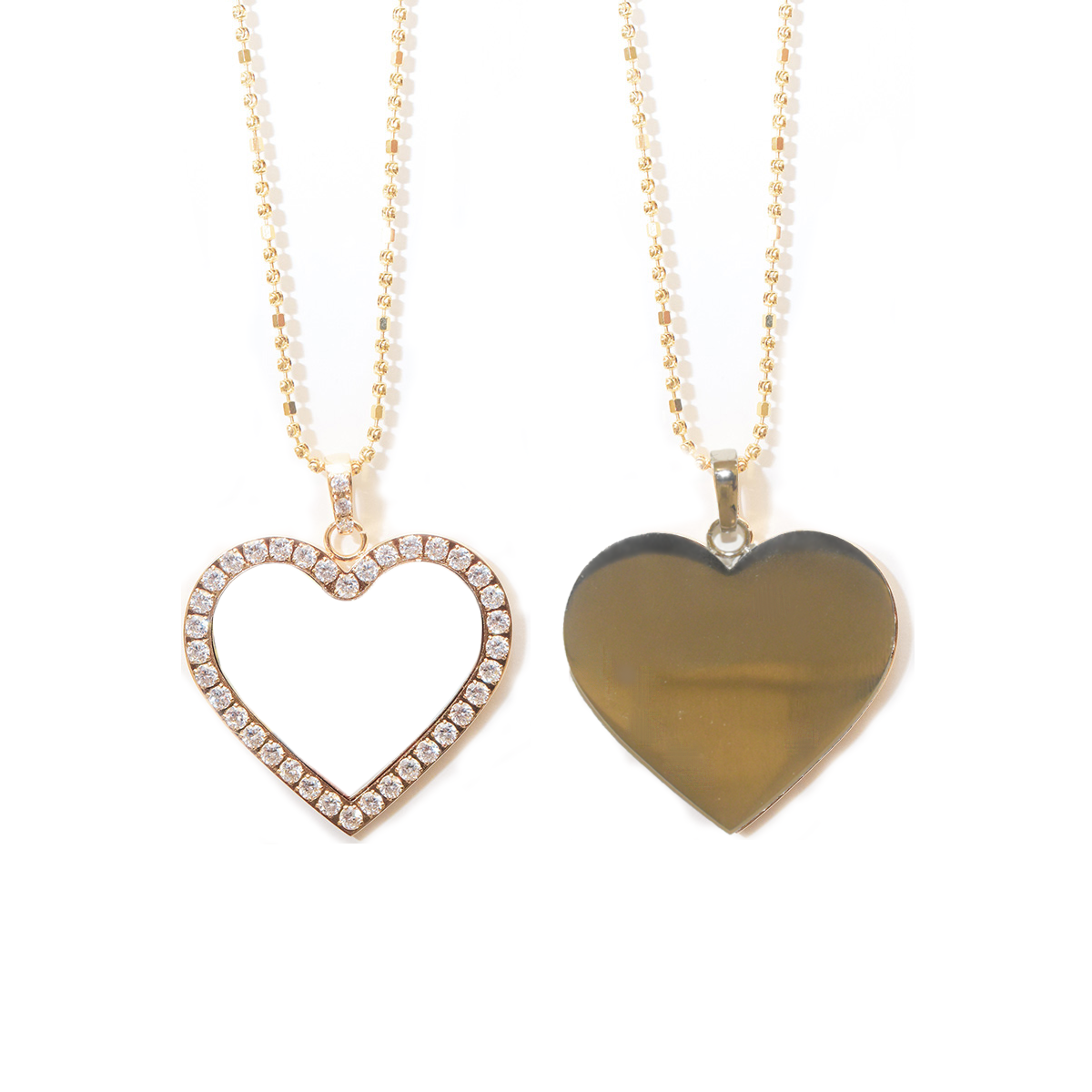 Gold Heart With Diamonds
