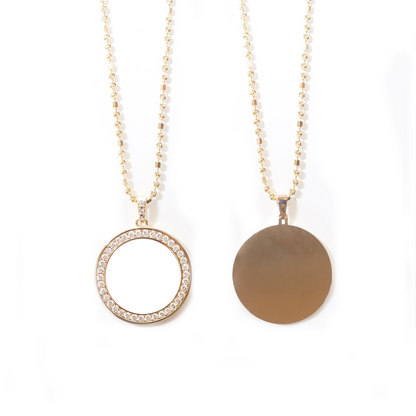 Gold Small Halo With Diamonds