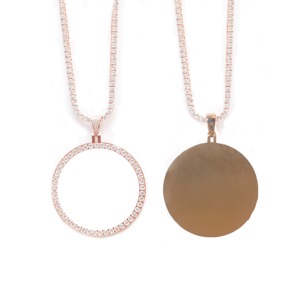 Rose Gold Large Halo with Diamonds
