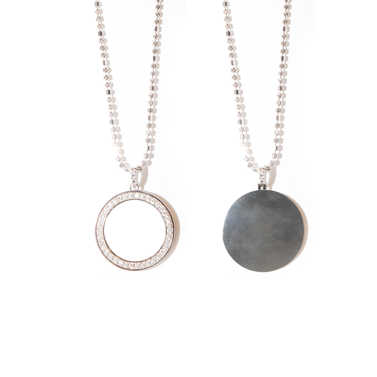 Silver Small Halo with Diamonds